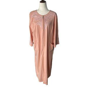 Bob Mackie Wearable Art Salmon Sequin Zip MuMu House Dress Size L Beach